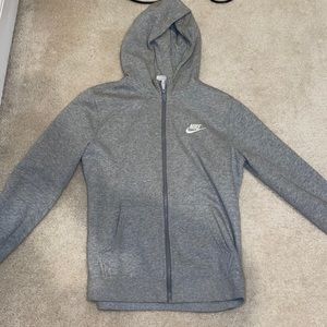 Boys Gray Nike zip up, worn